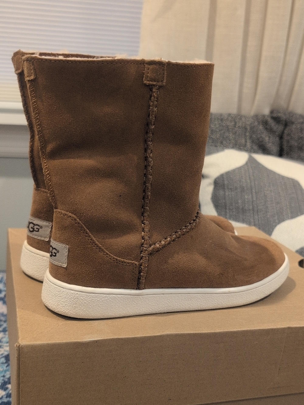 UGG Bailey Suede Mid-Calf Boot with White Sole
